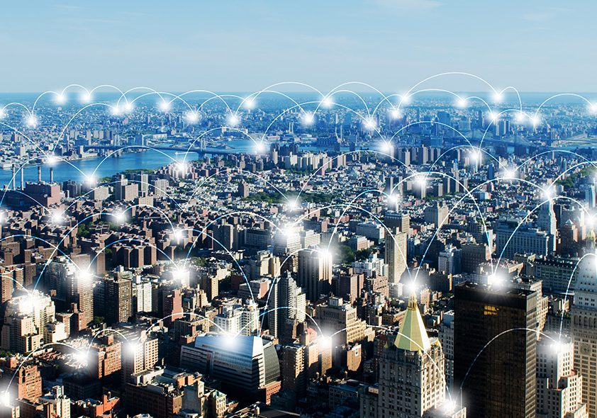 Internet of things concept in the city WiFi-Site-Survey